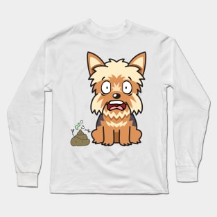 Funny Yorkshire Terrier smells poo poo Long Sleeve T-Shirt